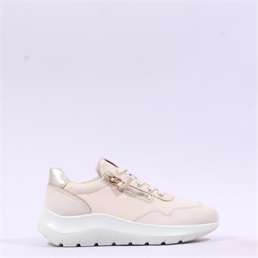 Ecco Women Valerie Side Zip Lace Trainer - Limestone