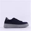 Gabor Sail Platform Bungie Lace Trainer - Dark Navy Suede