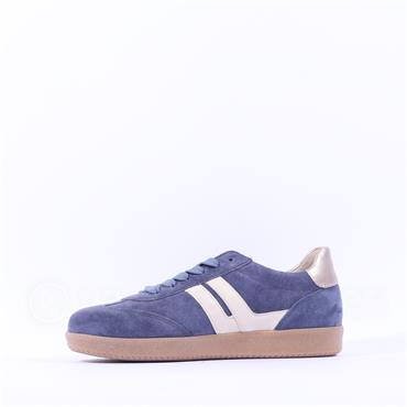 Gabor West Gumsole Laced Trainer - Blue Suede