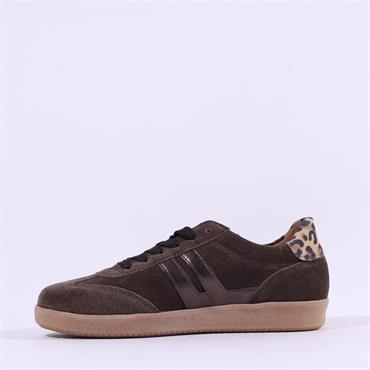Gabor West Gumsole Lace Trainer - Mocha Leopard
