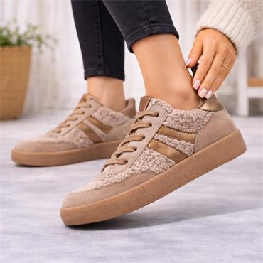 Gabor West Gumsole Lace Trainer - Taupe Teddy