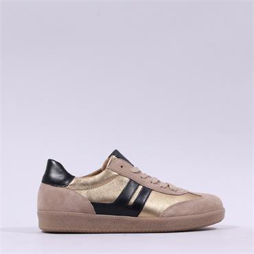 Gabor West Gumsole Laced Trainer - Gold Black