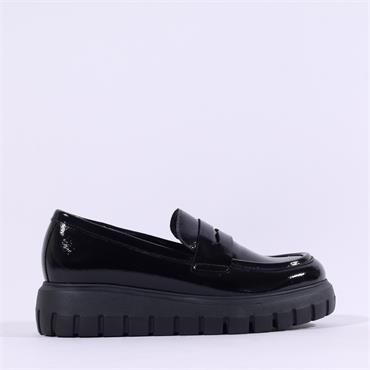 Gabor Tikka Slip On Wedge Shoe - Black Patent
