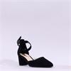 Gabor Gala Ankle Strap Block Heel Court - Black Suede