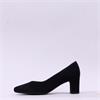 Gabor Helga Stacked Heel Court Shoe - Black Suede