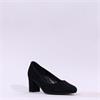 Gabor Helga Stacked Heel Court Shoe - Black Suede