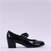 Gabor Belva Two Strap Block Heel - Black Patent