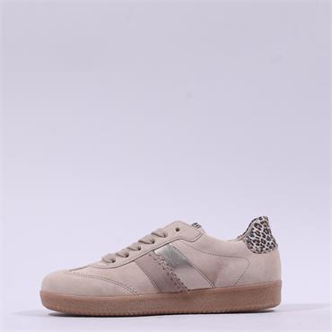 Gabor Walker Gumsole Laced Trainer - Beige Leopard Combi