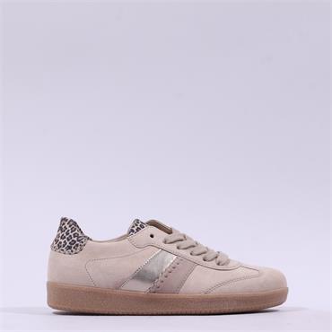 Gabor Walker Gumsole Laced Trainer - Beige Leopard Combi