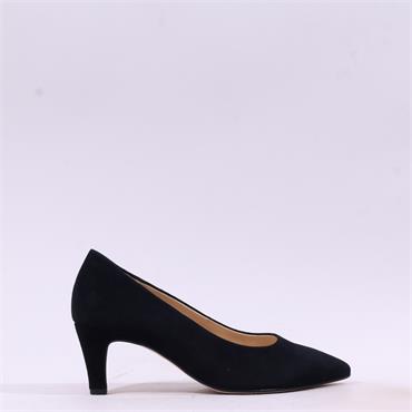 Gabor Daze Pointed Mid Heel - Black Suede