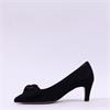 Gabor Dusty Bow Detail High Heel - Black Suede