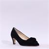 Gabor Dusty Bow Detail High Heel - Black Suede