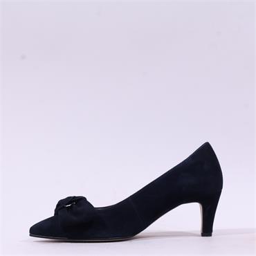 Gabor Dusty Bow Detail High Heel - Dark Navy Suede