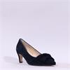 Gabor Dusty Bow Detail High Heel - Dark Navy Suede