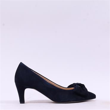 Gabor Dusty Bow Detail High Heel - Dark Navy Suede