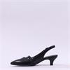 Gabor Edith 2 Strap Low Heel Slingback - Black Leather
