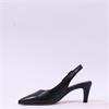 Gabor Lazona Mid Heel Pointed Slingback - Black Leather