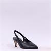 Gabor Lazona Mid Heel Pointed Slingback - Black Leather