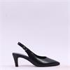 Gabor Lazona Mid Heel Pointed Slingback - Black Leather