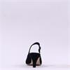 Gabor Lazona Mid Heel Pointed Slingback - Black Suede