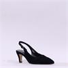 Gabor Lazona Mid Heel Pointed Slingback - Black Suede