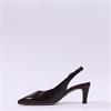 Gabor Lazona Mid Heel Pointed Slingback - Brown Patent