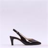 Gabor Lazona Mid Heel Pointed Slingback - Brown Patent