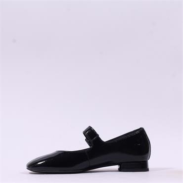 Gabor Iggy Low Heel Strap Loafer - Black Patent