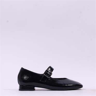 Gabor Iggy Low Heel Strap Loafer - Black Patent