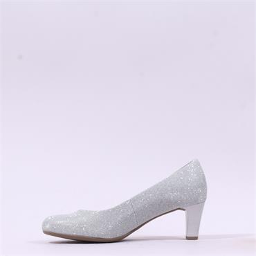 Gabor Nesta Classic Mid Heel Court - Silver Sparkle