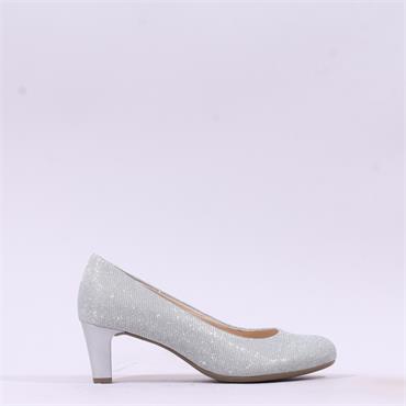 Gabor Nesta Classic Mid Heel Court - Silver Sparkle