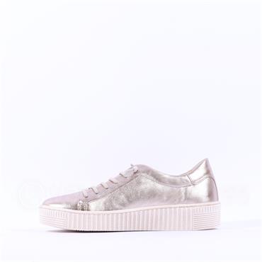 Gabor Woodall Elastic Lace Trainer - Metallic Leather