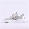 Gabor Waltz False Ribbon Lace Trainer - Silver Leather