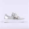 Gabor Waltz False Ribbon Lace Trainer - Silver Leather