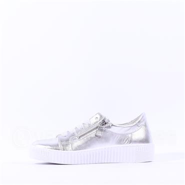 Gabor Wisdom Twin Zip Platform Trainer - Silver Leather