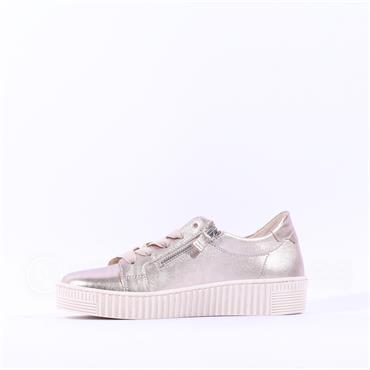 Gabor Twin Zip Platform Trainer Wisdom - Metallic Leather