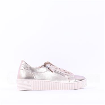 Gabor Twin Zip Platform Trainer Wisdom - Metallic Leather