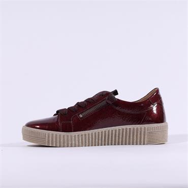 Gabor Wisdom Twin Zip Platform Trainer - Bordeaux Patent