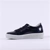 Gabor Wisdom Twin Zip Platform Trainer - Dark Navy Patent
