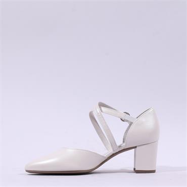 Gabor Gisele Block Heel Strappy Heel - Off White Leather