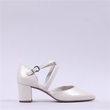 Gabor Gisele Block Heel Strappy Heel - Off White Leather