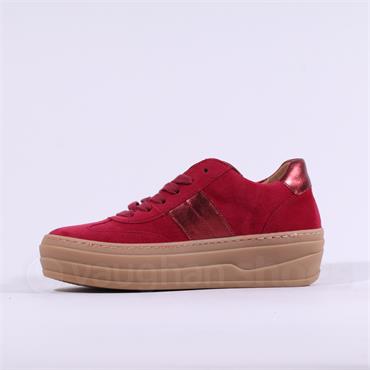 Gabor Steam Platform Gumsole Trainer - Wine Suede