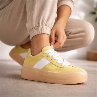 Gabor Steam Platform Gumsole Trainer - Soft Yellow