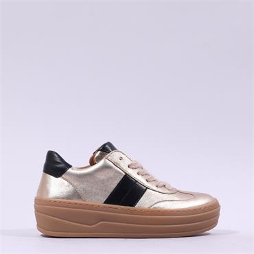 Gabor Steam Platform Gumsole Trainer - Gold Black