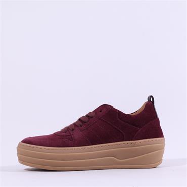 Gabor Story Platform Gumsole Trainer - Berry Suede