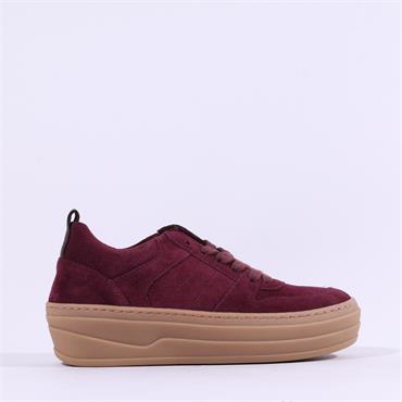 Gabor Story Platform Gumsole Trainer - Berry Suede