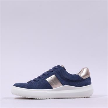Gabor Jade Laced Trainer - Navy Gold