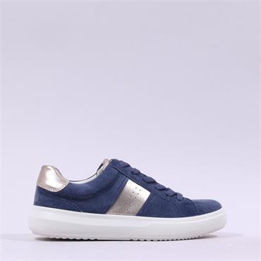 Gabor Jade Laced Trainer - Navy Gold