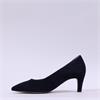 Gabor Daze Mid Heel Pointed Court Shoe - Dark Navy Suede