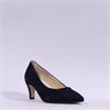 Gabor Daze Mid Heel Pointed Court Shoe - Dark Navy Suede